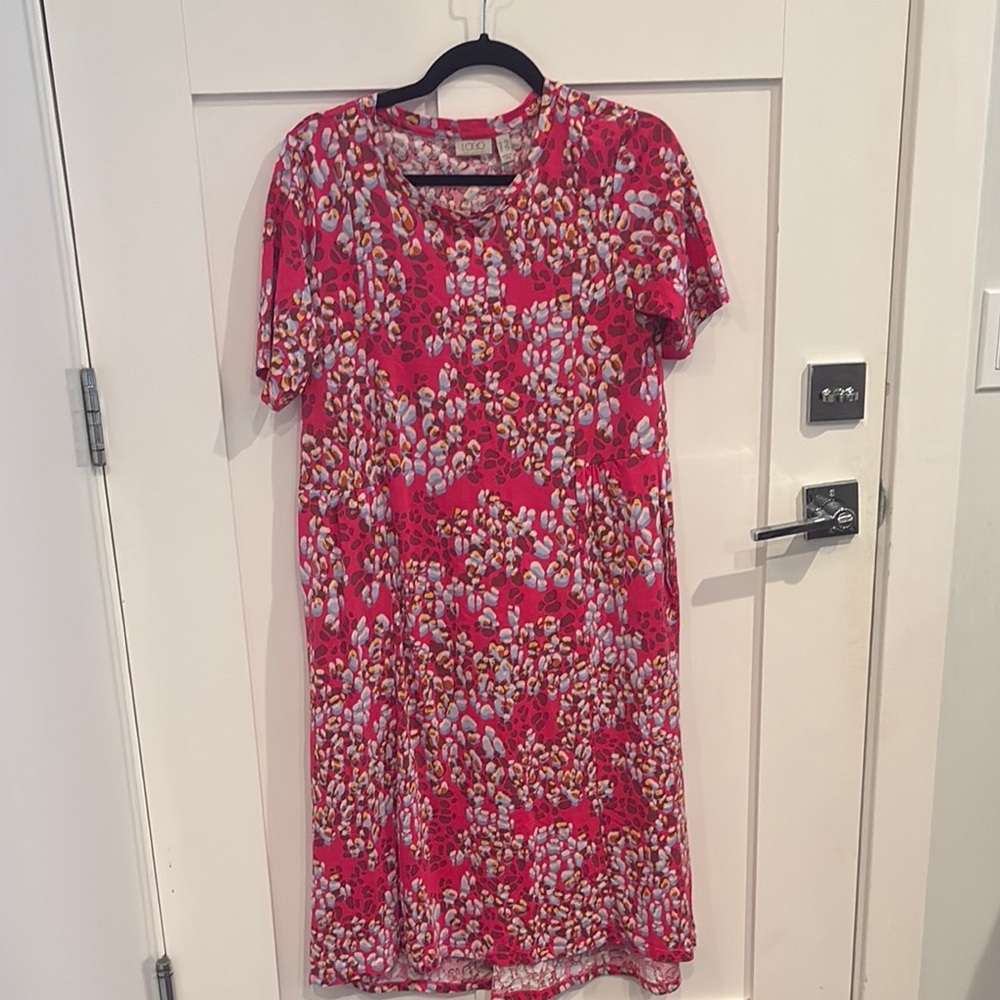 LOGO by Lori Goldstein Red and Purple Patterned Top